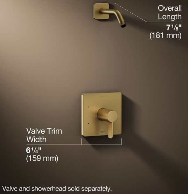 KOHLER® Parallel® Rite-Temp® Vibrant Brushed Moderne Brass Shower Trim Kit-2