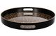 A & B Home Quinn 2-Piece Black/Brown Safari Pattern Round Tray Set-3
