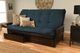 Kodiak Furniture Phoenix Suede Navy/Espresso Queen Storage Futon with Mattress-1