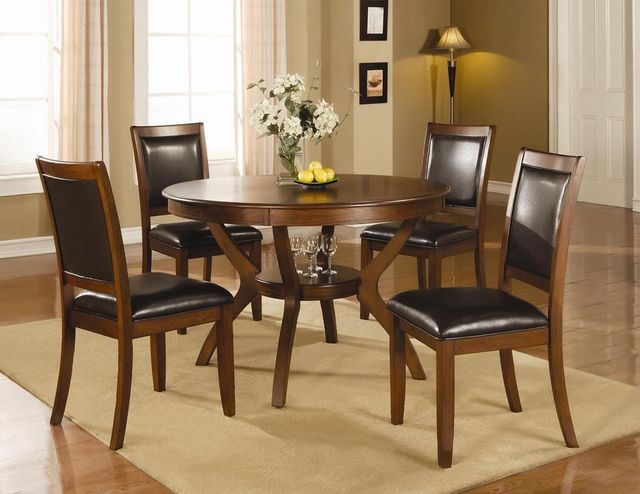 Coaster® Nelms 5-Piece Deep Brown Dining Table Set-0