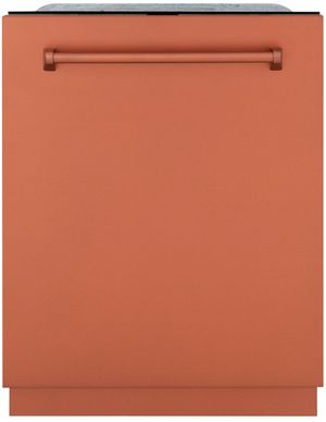 Front view of the Zline Monument Series 24" Copper Built In Dishwasher