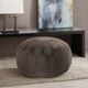 Olliix by Madison Park Brown Kelsey Round Pouf Ottoman-0