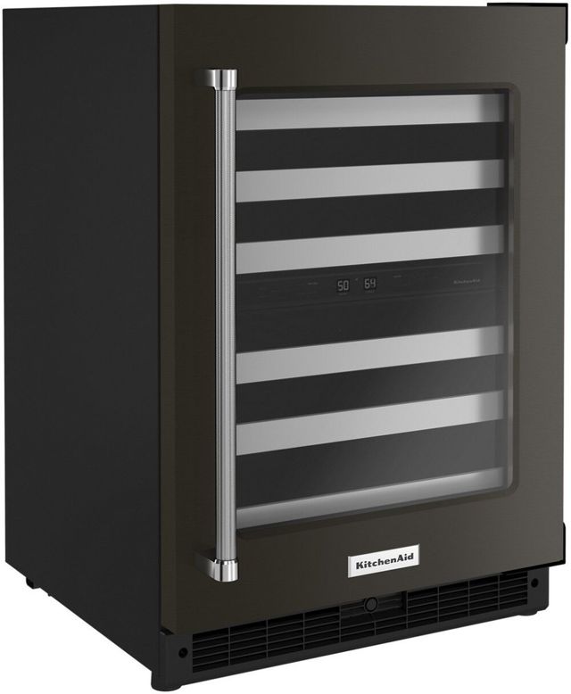 KitchenAid® 24" Black Stainless Steel Wine Cooler-2