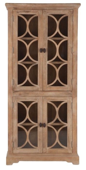 Home Trends & Design San Rafael Antique Oak Tall Cabinet-1