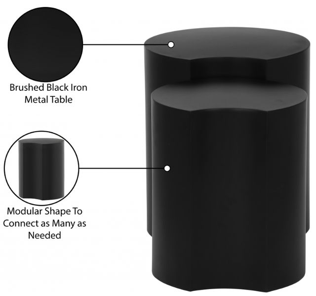 Meridian Furniture Dimple 2-Piece Black Nesting Table-4