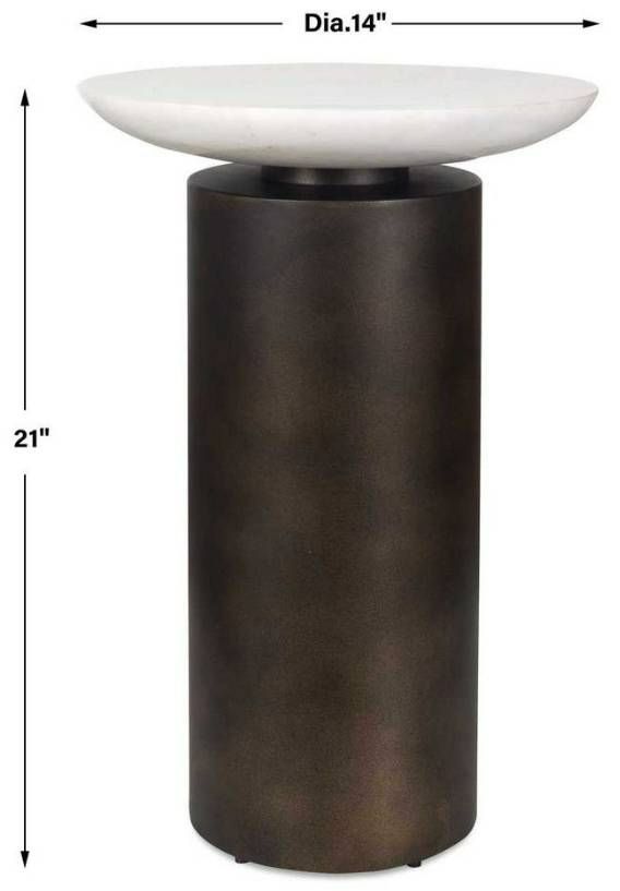 Uttermost® Olso White Marble Top Indoor-Outdoor Accent Table with Bronze Iron Base-1