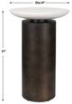 Uttermost® Olso White Marble Top Indoor-Outdoor Accent Table with Bronze Iron Base-1