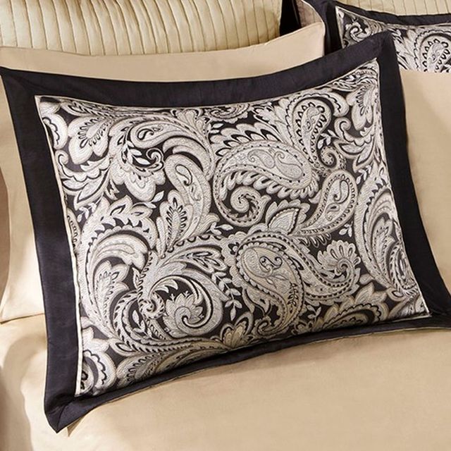 Olliix by Madison Park Black Full Aubrey 12 Piece Complete Bed Set-3