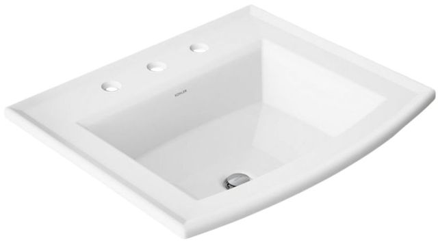 Kohler Archer® White 22.75" Rectangular Drop-In Bathroom Sink-0