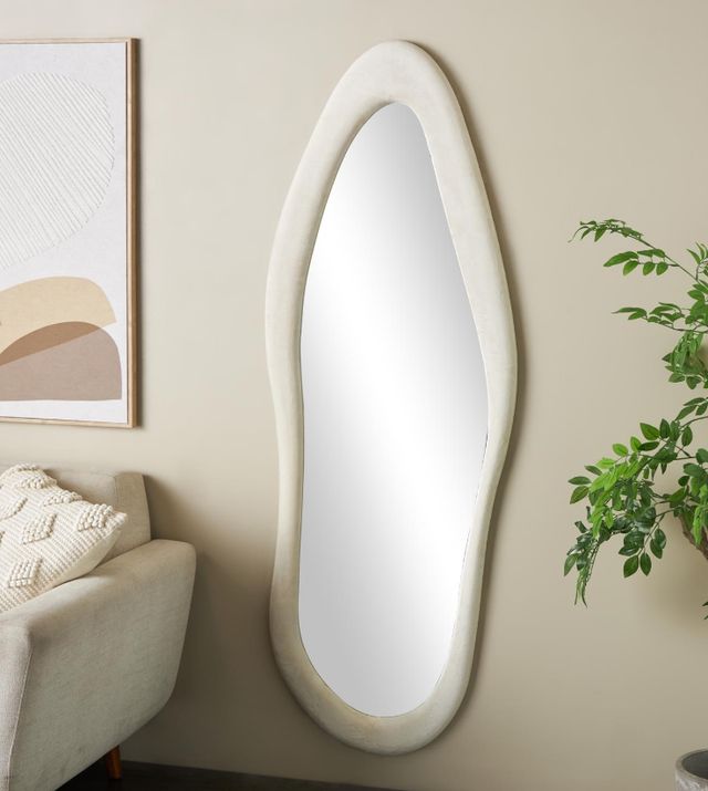 Deco Marche White Wavy Room Wall Mirror-4