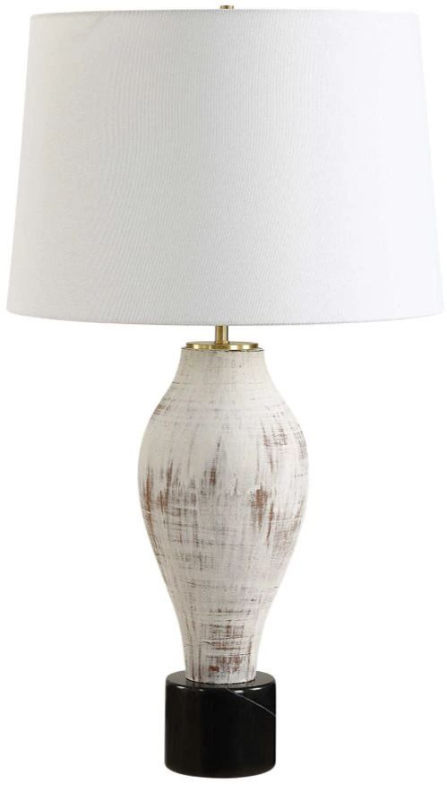 Uttermost® Magdaline Distressed White Table Lamp-0
