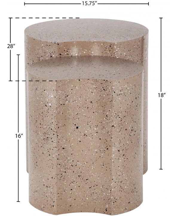 Meridian Furniture Dimple 2-Piece Taupe 28" Modular Nesting End Table-2
