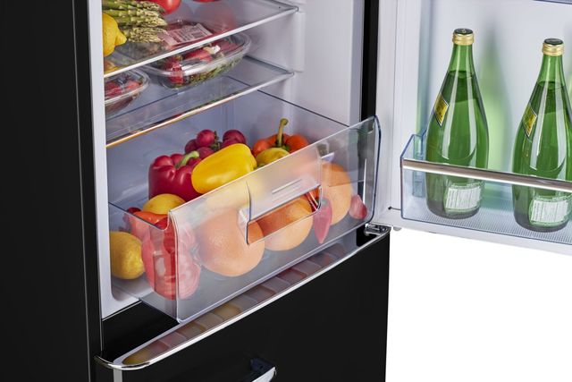 Unique® Appliances Classic Retro 7 Cu. Ft. Midnight Black Counter Depth Bottom Freezer Refrigerator-2