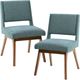 Olliix by INK+IVY Blue Set of 2 Boomerang Dining Chairs-4