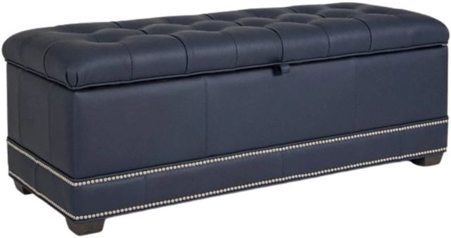 Smith Brothers Customizable 895 Leather Storage Ottoman-0