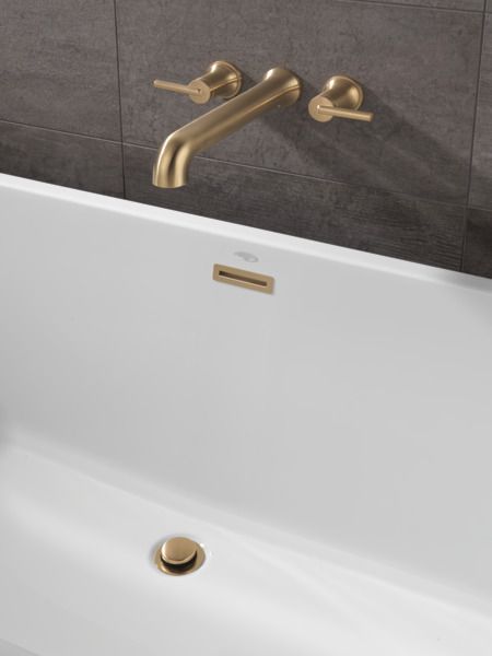 Delta Trinsic® Champagne Bronze Wall Mounted Tub Filler-2