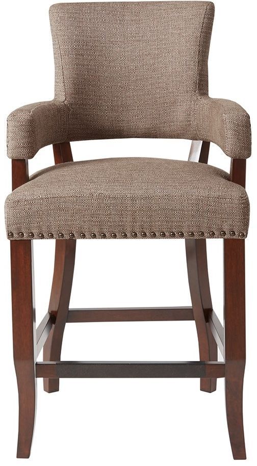 Olliix by Madison Park Brown Dawson Arm 26‘’ Counter Stool-1