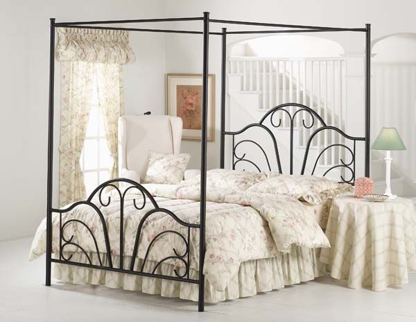 HH2 Home Dover Textured Black Queen Canopy Bed-1