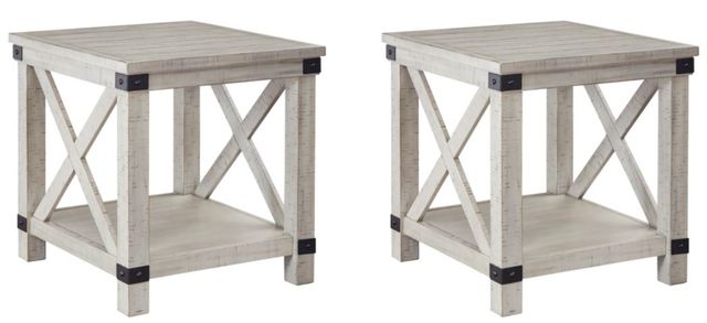 Signature Design by Ashley® Carynhurst 2 Piece Whitewash Living Room Table Set-0