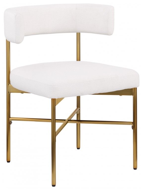 Meridian Furniture Rivage Cream/Brushed Gold Upholstered Dining Side Chair-0
