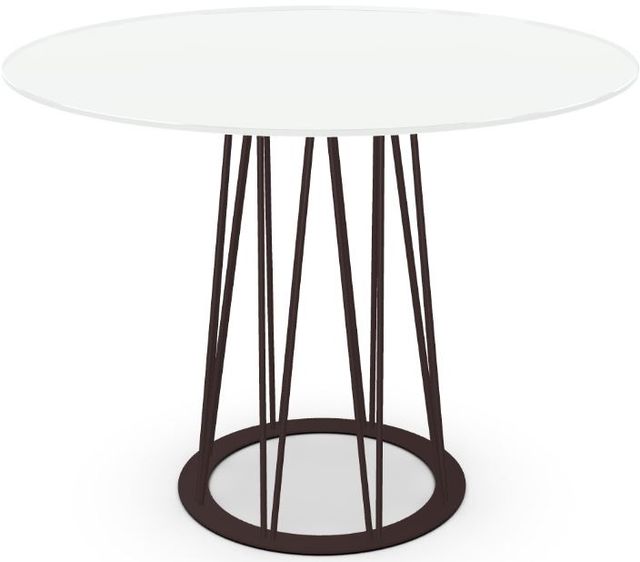 Amisco Customizable Calypso 36"  White Glass Round Counter Height Table with 48" Tabletop -0