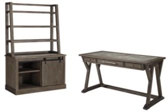 Signature Design by Ashley® Luxenford 3-Piece Grayish Brown Home Office Desk Set-0