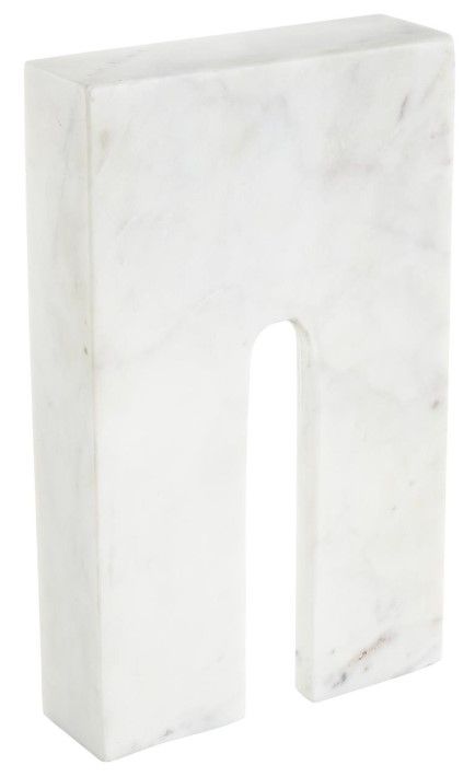 Deco Marche White Rectangular Geometric Sculpture-2