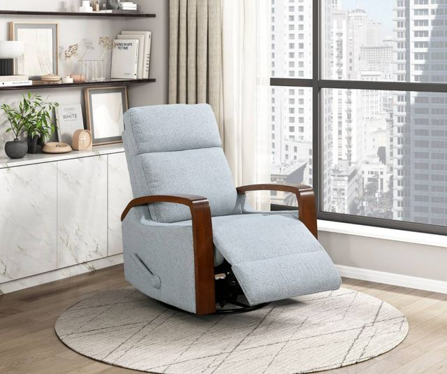 Homelegance® Margerie Gray Manual Swivel Glider Reclining Chair-1
