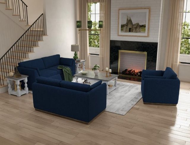 International Furniture Direct Vallarta Navy Blue Sofa-3