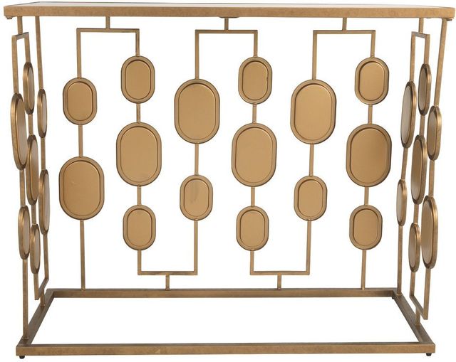 Signature Design by Ashley® Majaci Mirrored Glass Top Console Table with Gold Base-2