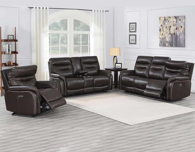 Steve Silver Co. Fortuna 3-Piece Coffee Dual Power Leather Motion Set-0