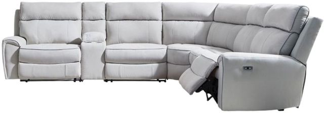 Signature Design by Ashley® Social Pointe 6-Piece Ash/Pearl L-Shape Power Reclining Sectional with with Storage Console-0
