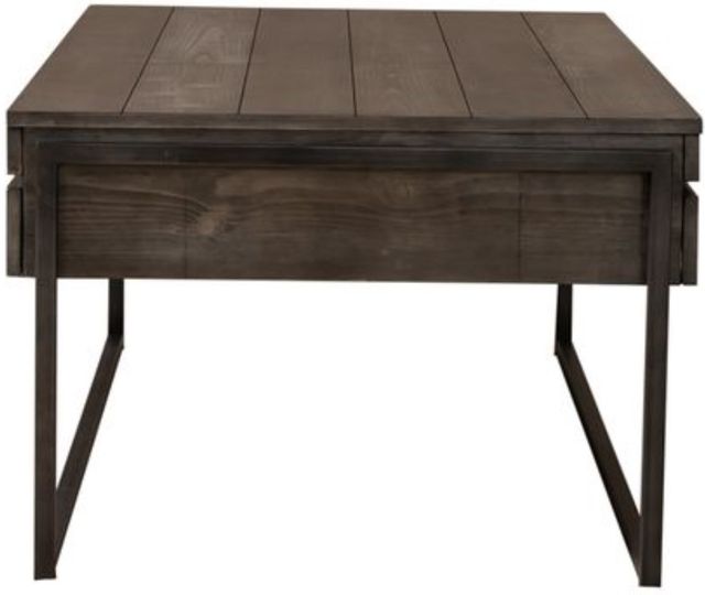 Liberty Furniture Gateway Weathered Gray Cocktail Table with Black Metal Frames-2