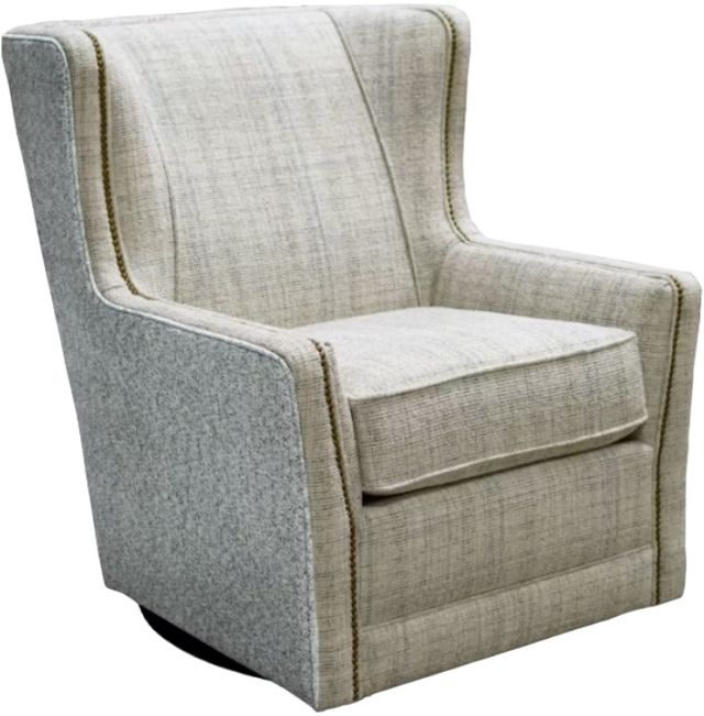 England Furniture Customizable Willow Fabric Swivel Chair with Nailhead Trim-0