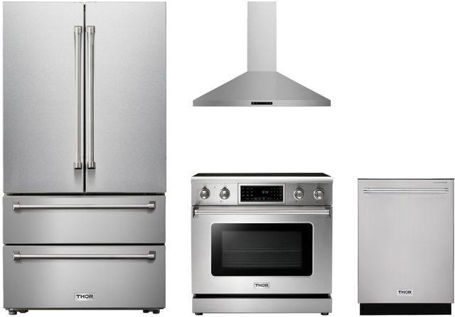 Thor Kitchen® 4 Piece Stainless Steel Electric Kitchen Package-0