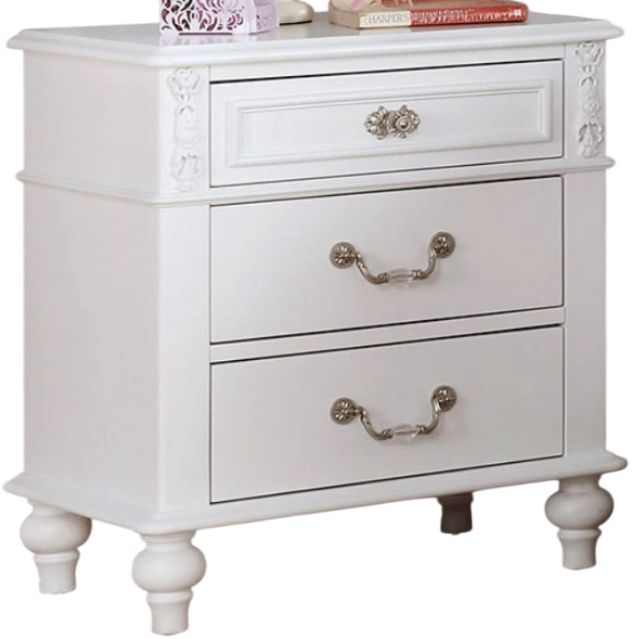 Furniture of America® Belva White Nightstand-0