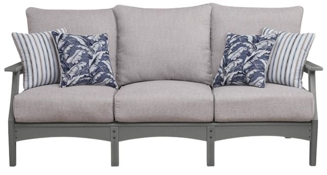 Signature Design by Ashley® Cove Beach Gray Fabric/Wooden Outdoor Sofa-2