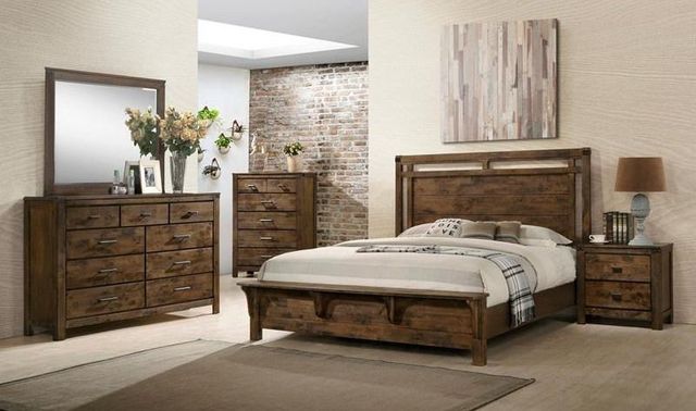 Crown Mark Curtis Rustic Brown Queen Bed Group-1