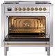 Ilve® Nostalgie II Series 36" Stainless Steel Pro Style Dual Fuel Range-1