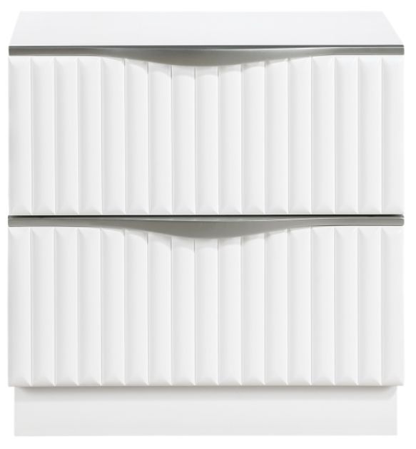 Homelegance® Linea Pearl White Nightstand-2