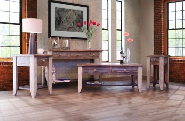 International Furniture Direct Antique Brown Chairside Table-1