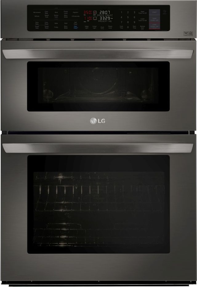 LG 30” Black Stainless Steel Oven/Microwave Combo Electric Wall Oven