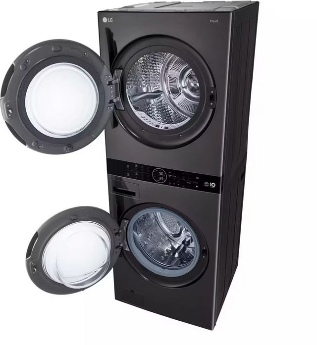 Laveuse de 5,0 pi³ et sécheuse électrique de 7,8 pi³ superposées LG® - Acier noir-5