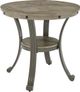 Powell® Franklin Gray Side Table with Pewter Frame-0
