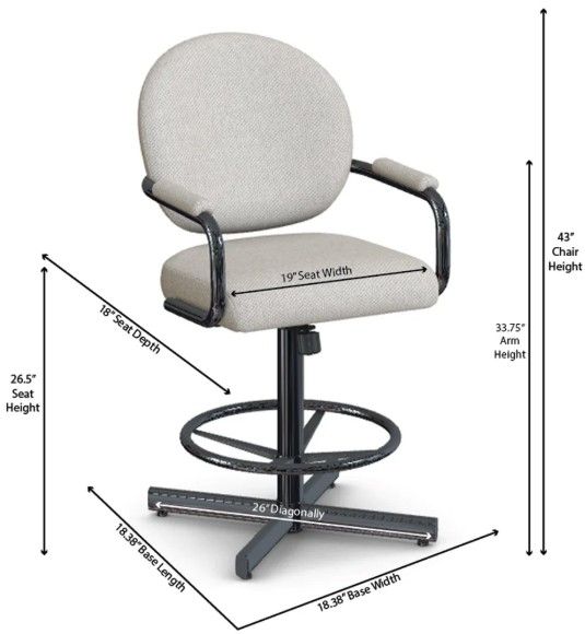 Chromcraft Customizable Astra Swivel Tilt Counter Height Dining Stool-2