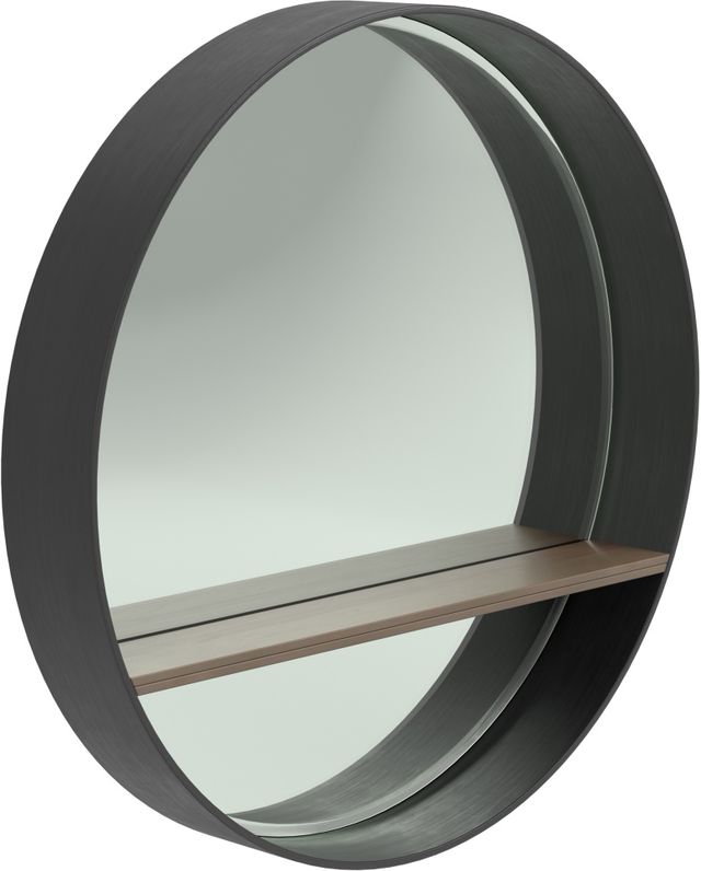 Coaster® Black Round Mirror-1