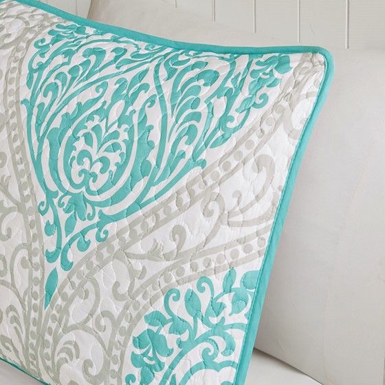 Olliix by Intelligent Design Senna Aqua Full/Queen Reversible Coverlet Set-3