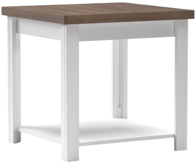 Legends Home Hampton Barnwood End Table with Jasmin White Base-0