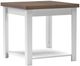 Legends Home Hampton Barnwood End Table with Jasmin White Base-0