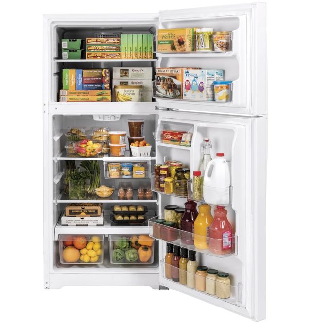 GE® 33" 21.9 Cu. Ft. White Freestanding Top Freezer Refrigerator-2